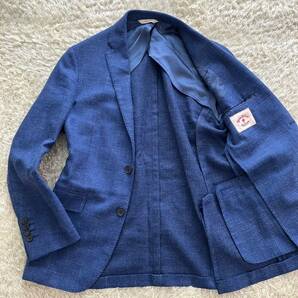 ブルックスブラザーズ 「爽やかな一着」 Brooks Brothers テーラードジャケット アンコン シルク リネン 青 ブルー M相当の画像1