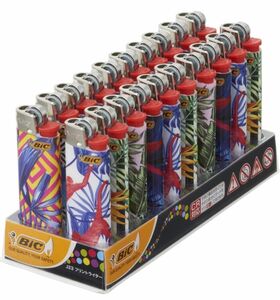 ビック(Bic) ライター J23 スリム 使い捨て やすり ジオジャングル デザイン 20本セット ディスプレイトレイ付 