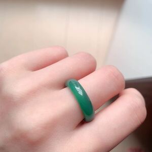 * green ..*14 number ring * ring * green menou* natural stone * Power Stone * pouch attaching * in present .014R42901