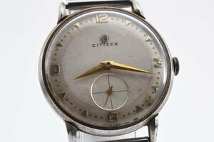 稼働品 シチズン スモセコ ラウンド 13011 手巻き メンズ 腕時計 CITIZEN