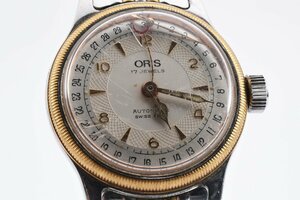  operation goods Oris Date reverse side ske round 7400B self-winding watch men's wristwatch ORIS