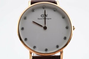 美品 ダニエルウェリントン 石付き ラウンド クォーツ メンズ 腕時計 DanielWellington