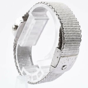 美品 ミルス 石付き 5 2381 スクエア シルバー レディース 手巻き 腕時計 MILUSの画像4