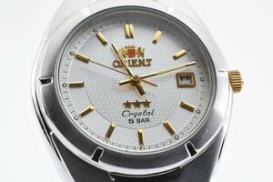 稼働品 オリエント クリスタル デイト 自動巻き メンズ 腕時計 ORIENT