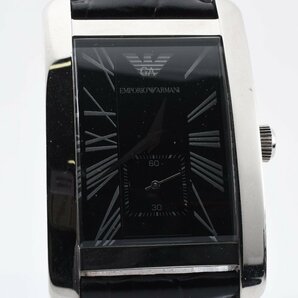 美品 エンポリオアルマーニ AR-0143 スクエア シルバー クォーツ メンズ 腕時計 EMPORIO ARMANIの画像1