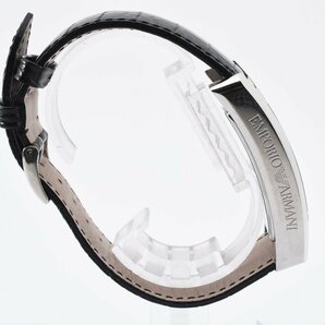 美品 エンポリオアルマーニ AR-0143 スクエア シルバー クォーツ メンズ 腕時計 EMPORIO ARMANIの画像6