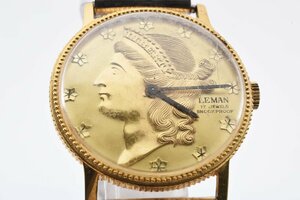  Le Mans free woman god coin type round hand winding lady's wristwatch LEMAN