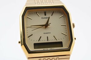 カシオ スクエア AG-424 ゴールド クォーツ メンズ 腕時計 CASIO