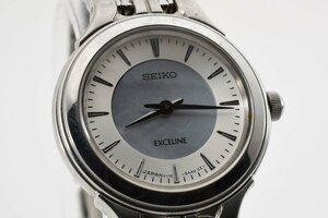 セイコー エクセリーヌ ラウンド シェル文字盤 V110-0AA0 クォーツ スクエア レディース 腕時計 SEIKO