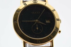 グッチ 3800Jr デイト スモセコ ラウンド クォーツ メンズ ボーイズ 腕時計 GUCCI