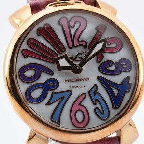 ガガミラノ マヌアーレ40 ラウンド ゴールド クォーツ メンズ 腕時計 GAGA MILANOの画像1