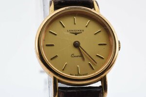 ロンジン ラウンド ゴールド クオーツ レディース 腕時計 LONGINES