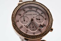 稼働品 マイケルコース 石付き クロノグラフ MK5896 クォーツ レディース 腕時計 MICHAELKORS_画像1