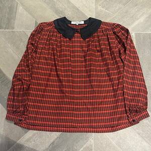  Christian * Dior Diorgya The - entering check shirt / ratio wing button /M