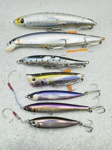 7本セット■シマノSHIMANO/ダイワDAIWA■青物ルアー　オシアペンシル150f ロックジャーク170 ロックスライドロックポップオーバーゼアー