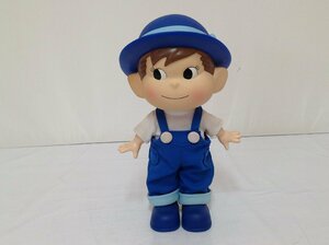 【中古品】レトロ 不二家 ポコちゃん人形 フィギュア ドール 身長26cm オーバーオール (ブルー)