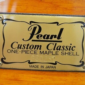 現状品 PEARL スネアドラム Custom Classic ONE-PIECE MAPLE SHELL 14インチ パール スティック ケース付きの画像3