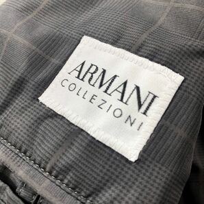 超希少XL相当!! 52サイズ!! 【ARMANI COLLEZIONI】 テーラードジャケット 2way コート グレー スタンドカラー 3B 大きいサイズ メンズの画像3