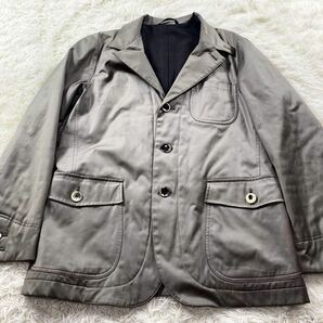 超希少XL相当!! 52サイズ!! 【ARMANI COLLEZIONI】 テーラードジャケット 2way コート グレー スタンドカラー 3B 大きいサイズ メンズの画像6