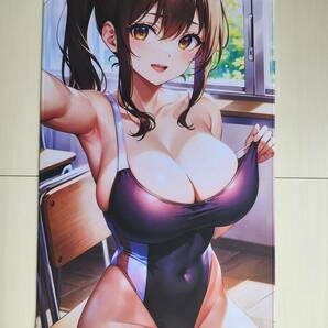 【1円スタート】A59 プレイマット オリジナル 爆乳学級委員長 巨乳 スク水 ポニテ 同人 マウスパッド タペストリー ラバーマット 高品質の画像3