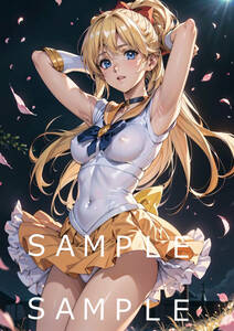 (yozaku-77) sailor venus Pretty Soldier Sailor Moon same person fan art anime game manga same person A4 illustration lustre paper A4 poster 