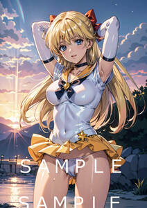 (FG-55) sailor venus Pretty Soldier Sailor Moon same person fan art anime game manga same person A4 illustration lustre paper A4 poster 