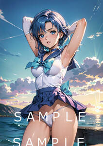 (FG-83) sailor Mercury Прекрасная воительница Сейлор Мун такой же человек вентилятор искусство аниме игра manga (манга) такой же человек A4 иллюстрации глянец бумага A4 постер 