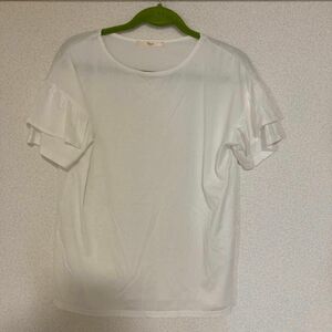 半袖Tシャツ　袖フリル　フリーサイズ