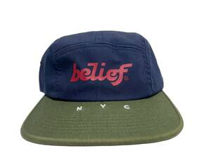 USA製 BELIEF NYC べリーフ CAMP CAP キャンプキャップ 帽子 ネイビー×オリーブ F