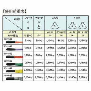 ベルトスリング 幅35mm 長さ1.5m スリングベルト ナイロンスリング 玉掛け クレーン 65730 区分60Yの画像5