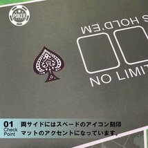 ポーカーマット 【ブルー】 プレイマット ゲームマット 収納袋付き 120×60cm 持ち運び カードゲーム 本格的 ポーカー 区分60S NP-005-BL_画像3