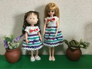 リカちゃんとダニエルちゃんお揃いのサマーニットワンピース