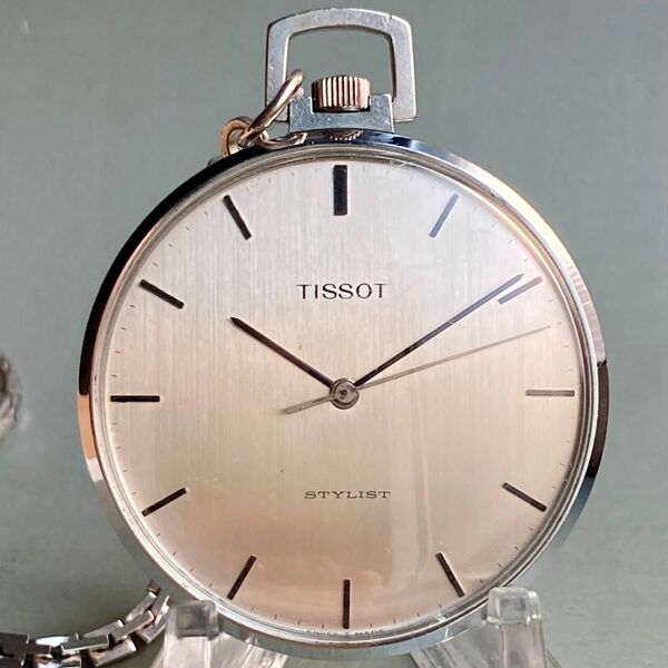 【動作品】ティソ TISSOT アンティーク 懐中時計 手巻き チェーン付き