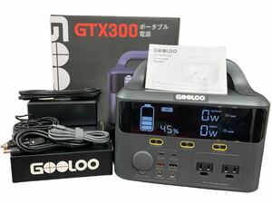 GOOLOO GTX300 ポータブル電源 ポータブルバッテリー 大容量 キャンプ アウトドア 防災 AC300W 瞬間最大600W 防水