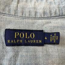 大きいサイズ★POLO RALPH LAUREN ポロラルフローレン　シャツワンピース　L リボン　半袖　ポニー刺繍 ロゴ刺繍 水色 青 ネイビー 紺色_画像9