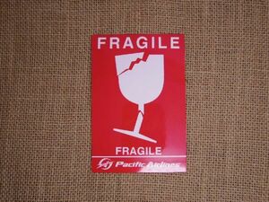 パシフィックエアライン 航空FRAGILEシール ステッカー PVC