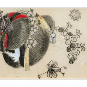 【GINZA絵画館】日本画巨匠・福田平八郎 サムホール「かつら」師・首藤雨郊旧蔵・１点ものの画像2