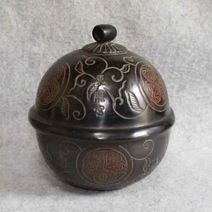 金属工芸◆銅製 鈴 ベル 24cm◆東照宮 bronze bell 銅の鈴 置物 三つ葉葵 寺社仏閣の画像2