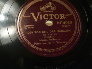 SP盤・美品★DER TOD UND DAS MADCHEN（死と少女）MARIAN　ANDERSON★元袋付き