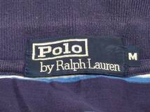 POLO RALPH LAUREN ポロラルフローレン 半袖ポロシャツ M ネイビー×ホワイト系 ボーダー柄 二つボタン メンズシャツ コットン100％_画像7