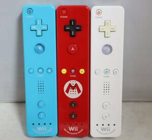 46Nintendo Nintendo /Wii remote control *MotionPlus motion plus / blue group / white / Mario specification /3 point set / electrification verification OK