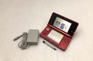 任天堂 ニンテンドー3DS 本体 CTR-001(JPN) メタリックレッド 動作良好 訳あり Nintendo スリーディーエス RED ACアダプター