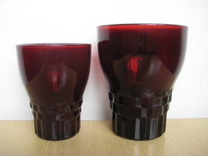 * beautiful goods Fire King tumbler glass 2 piece Royal ruby ruby re door ru deco depression wing The - style 