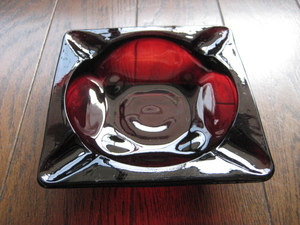 * stamp go in beautiful goods Fire King ashtray ash tray Royal ruby M