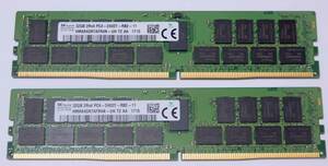 PC4-19200R DDR4 2400 ECC Registered メモリ 32GB x 2 = 64GB (Hynix / 出品数：6セット)