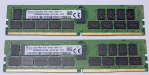 PC4-19200R DDR4 2400 ECC Registered メモリ 32GB x 2 = 64GB (Hynix / 出品数：5セット)