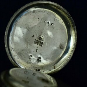 (2-24420)懐中時計 スイス製 銀 935 フェイス3.4㎝ 手巻き 機械式 シルバー 動作未確認【緑和堂】の画像6