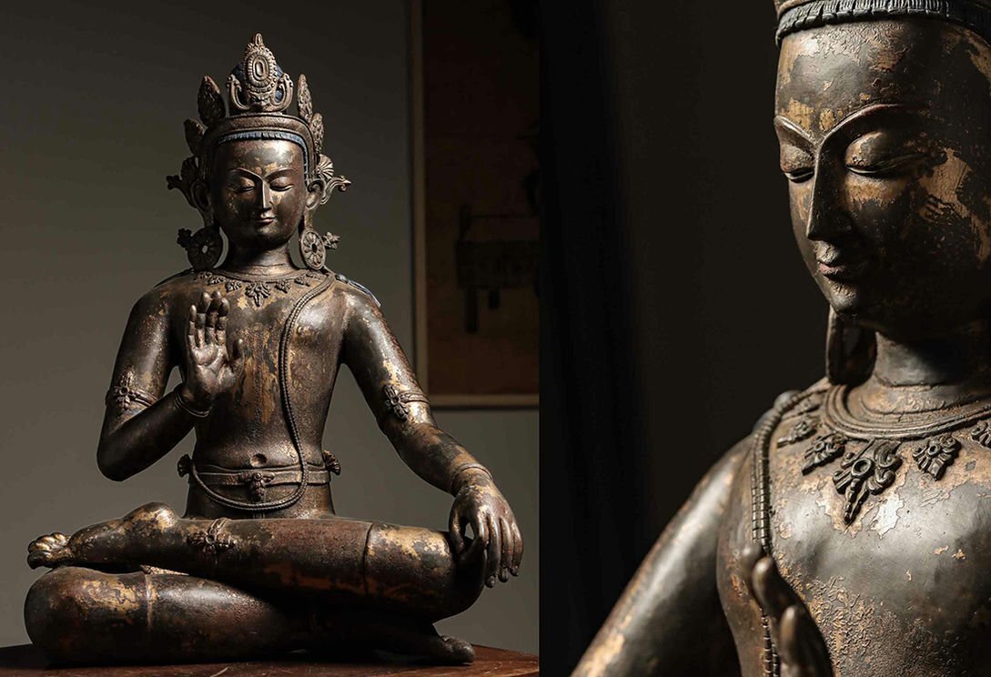 □観心・時代旧蔵□C2416清時代 仏教古美術 チベット密教 銅塗金 □観心・時代旧蔵□C2416清時代 仏教古美術 チベット密教 銅塗金