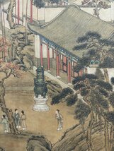 ■観心・時代旧蔵■C4436中国古書画 郎世寧絵庭院秋濃図 絹本 掛け軸 立軸 水墨中国画巻物 書画 巻き物 肉筆保証品_画像4