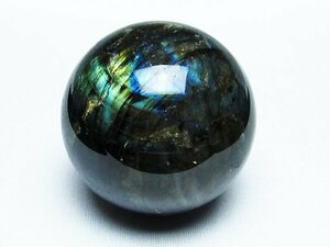 誠安◆天然石高級品ラブラドライト丸玉 60mm [T484-2228]